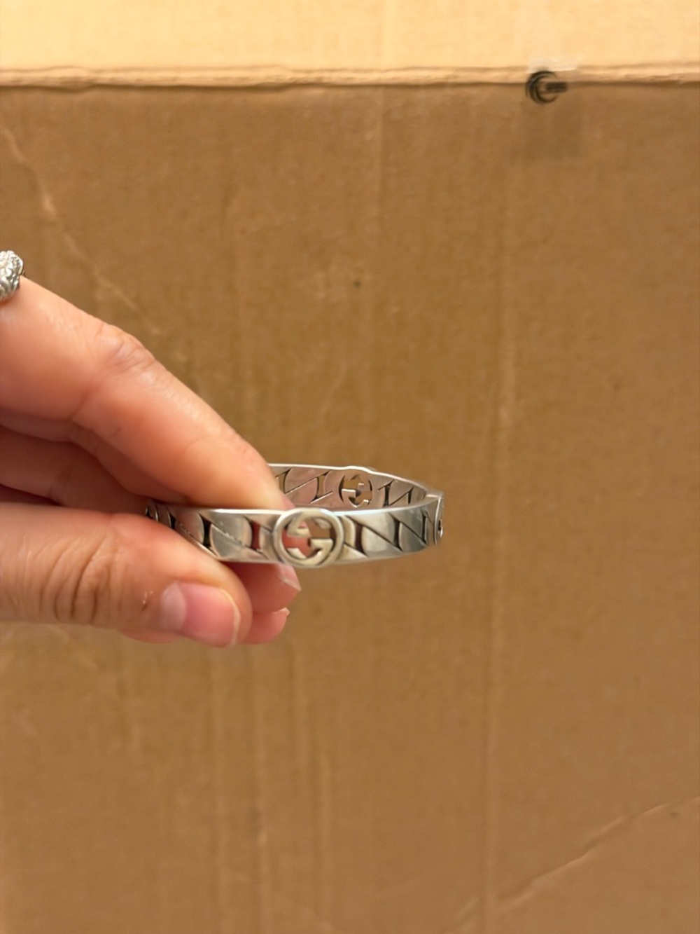 Silver Gucci Cuff Bracelet - Picture 7 of 11